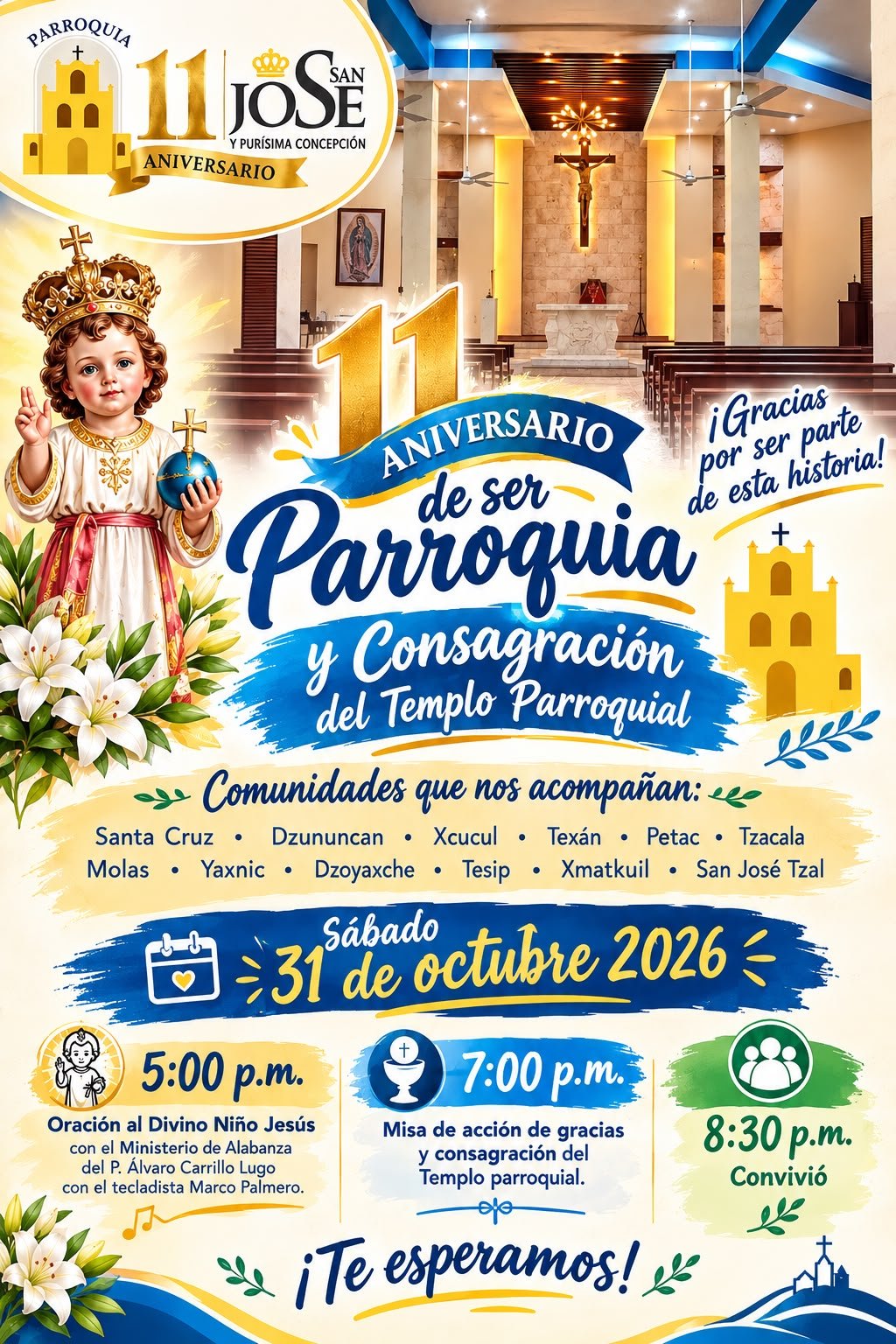 🎉⛪ ¡11.º ANIVERSARIO DE NUESTRA PARROQUIA! ⛪🎉